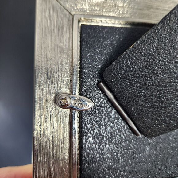 DSG Metal Enamel Frame 4.5/3" Picture Rhinestone Butterfly Flower Bouquet Glitzy - Picture 5 of 5